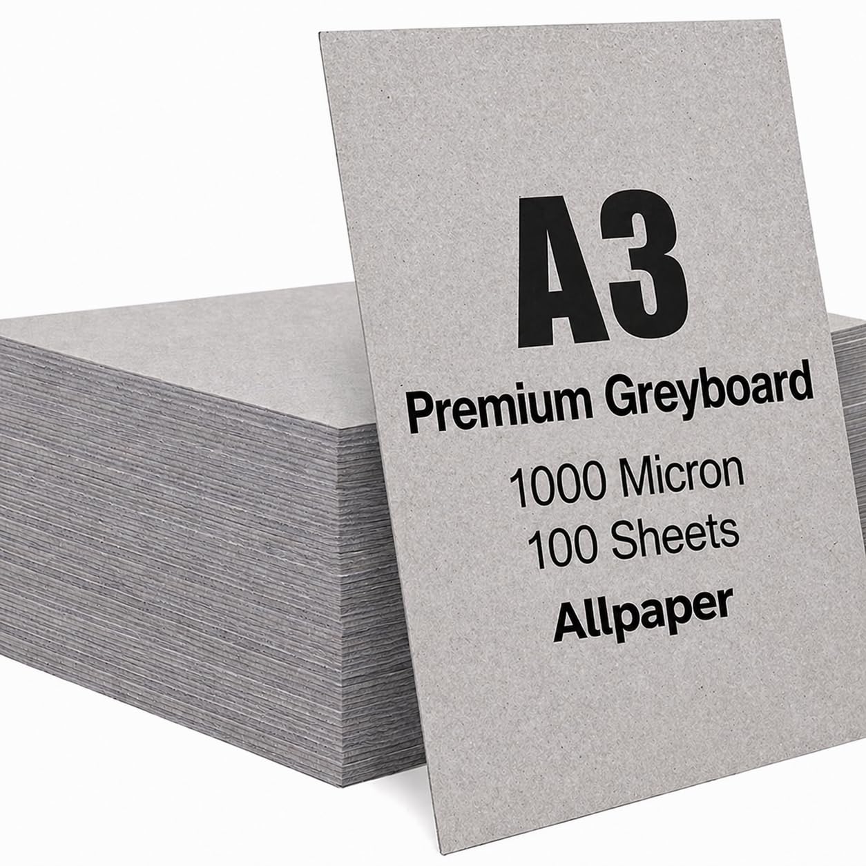 100 X A3 Greyboard Unlined Backing Card 1000Mic / 1.0mm 100% Recycled - Hilton Classic Allpaper