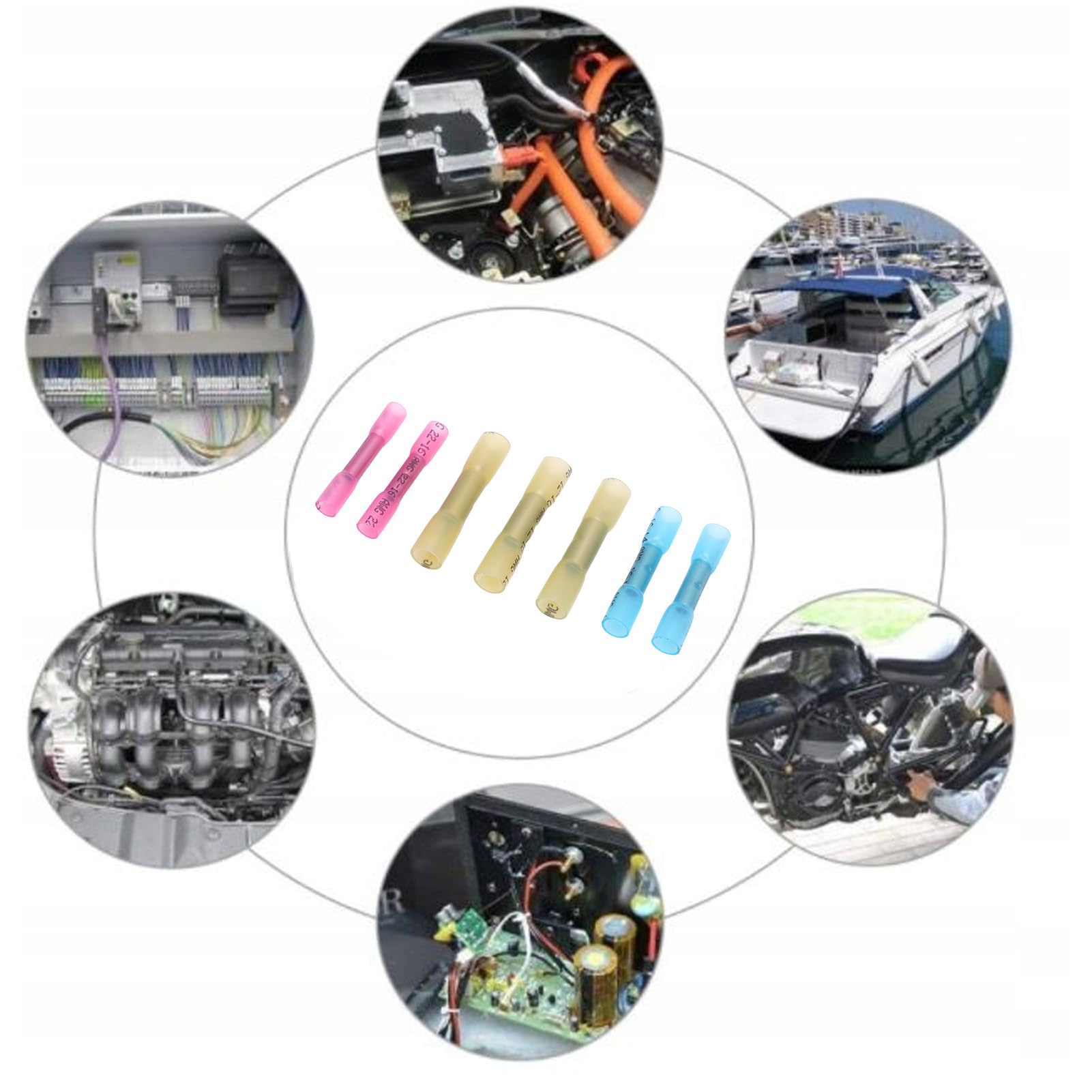 Kit de connecteurs de Fils thermorétractables, bornes électriques isolées Marines pour Bateau Automobile, 540 pièces