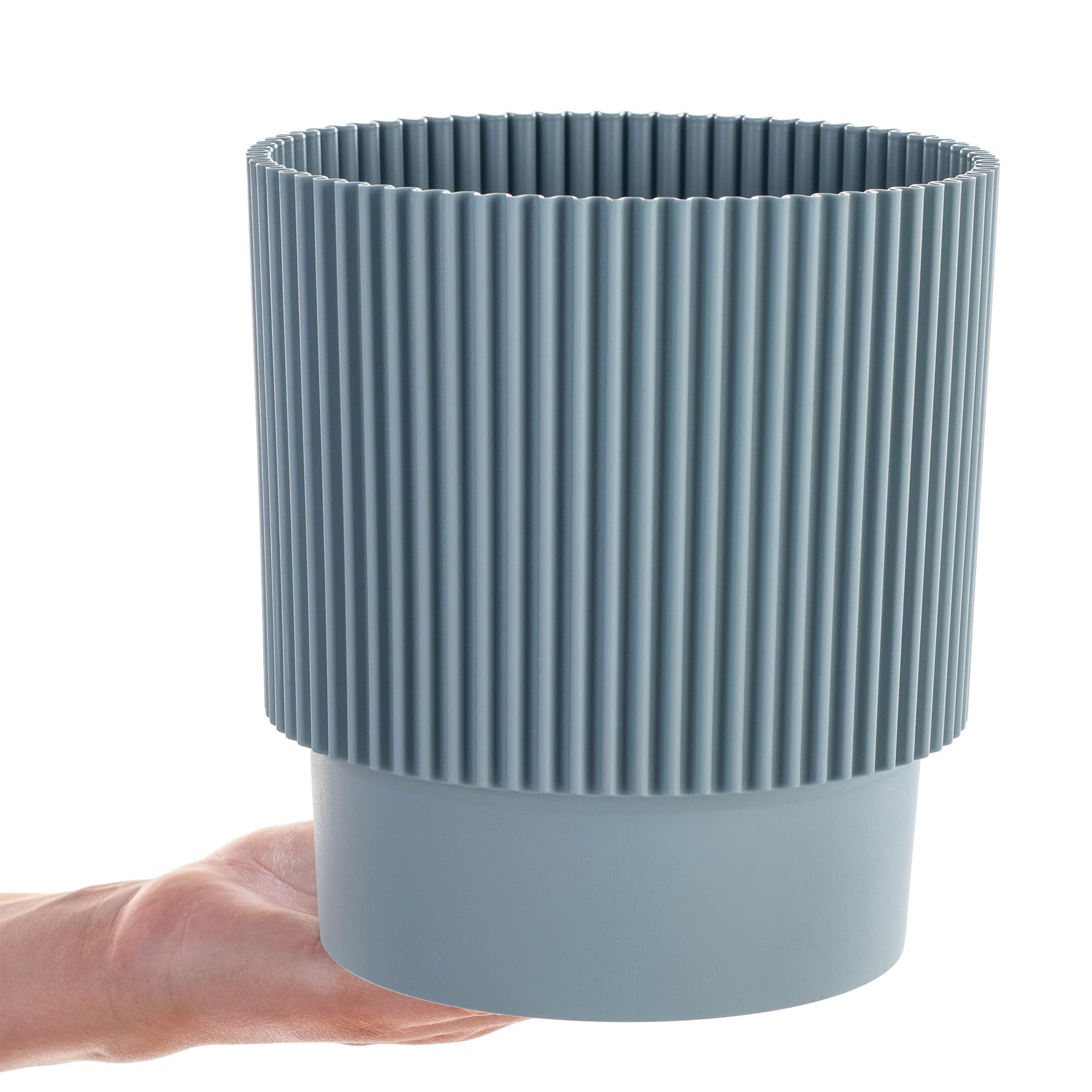 KADAX Vaso Decorativo In Plastica Rosa Cipria - 18 Cm, Per Interni/Esterni, Resistente UV