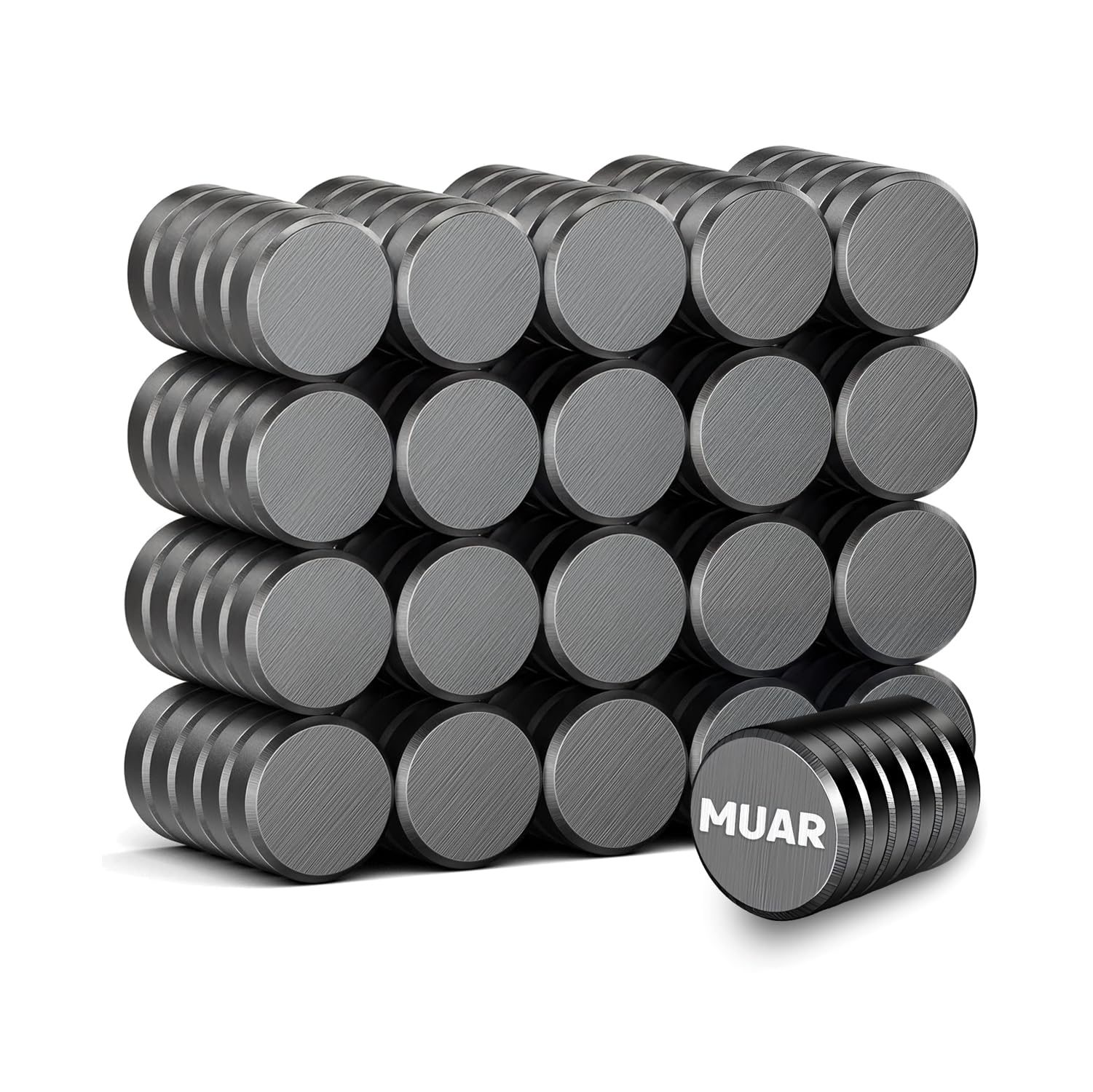 MUAR Ceramic Ferrite Magnets Round Disc - 15mm x 3mm (Black) Pack of 25 Multipurpose Permanent Magnets for Crafts DIY Projects Model Making Educational Use Fridge Whiteboard Home Office Industrial