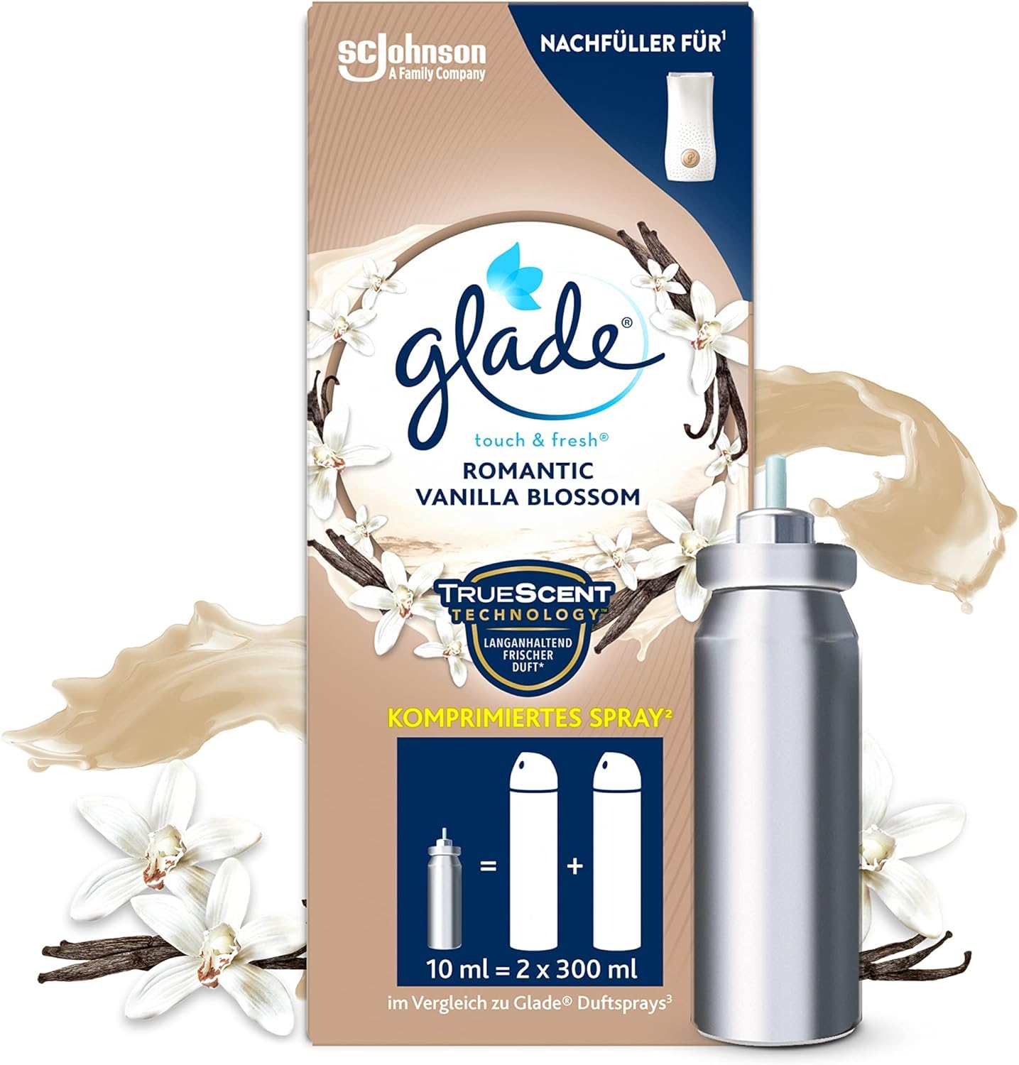 Glade Touch & Fresh (Brise One Touch) Nachfüller, Lufterfrischer Minispray, Vanilla Blossom, 1er Pack (1 x 10 ml) Drogerie & Körperpflege