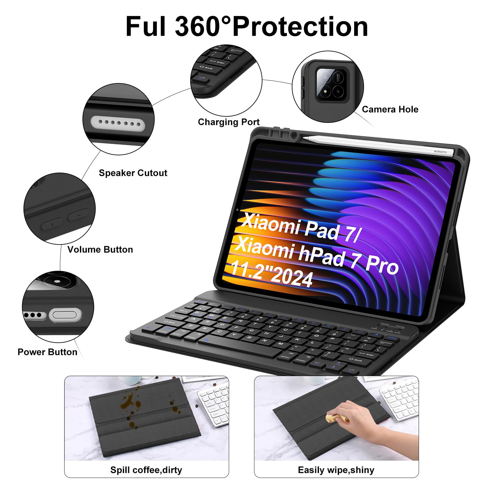 Amazon.com: Keyboard Case for Xiaomi Pad 7/ Pad 7 Pro 11.2 Inch, 7