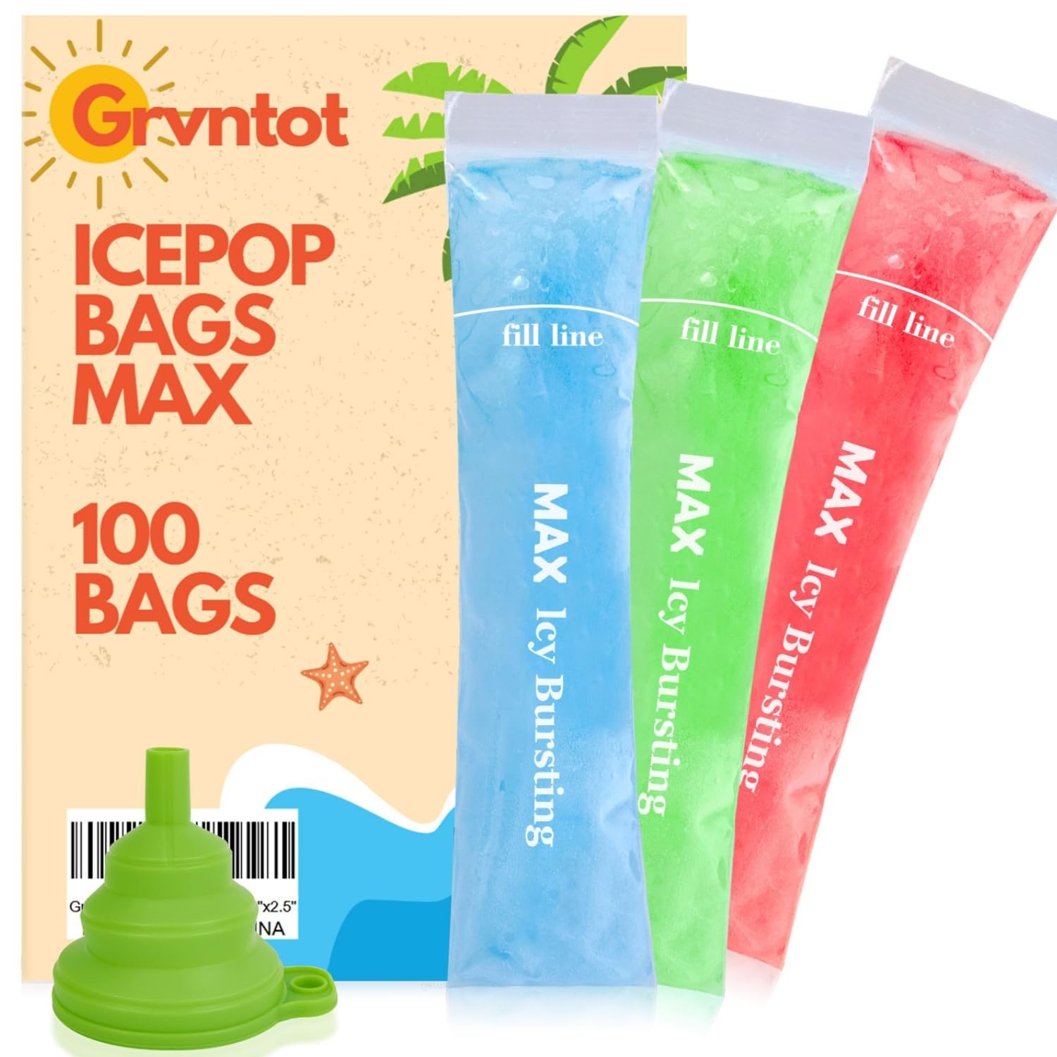 冷凍SM50 ML30 S20 PL50 Amazon.com: 100 MAX Disposable Ice Popsicle Mold Bags (12x2.5