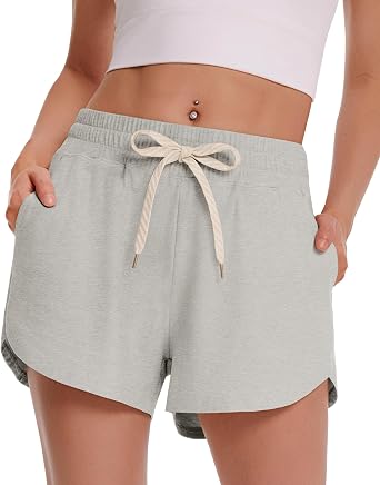 CAMPSNAIL Athletic Shorts for Women - Workout Casual High Waisted Black Sweat Shorts Comfy for Running Gym Lounge Summer
