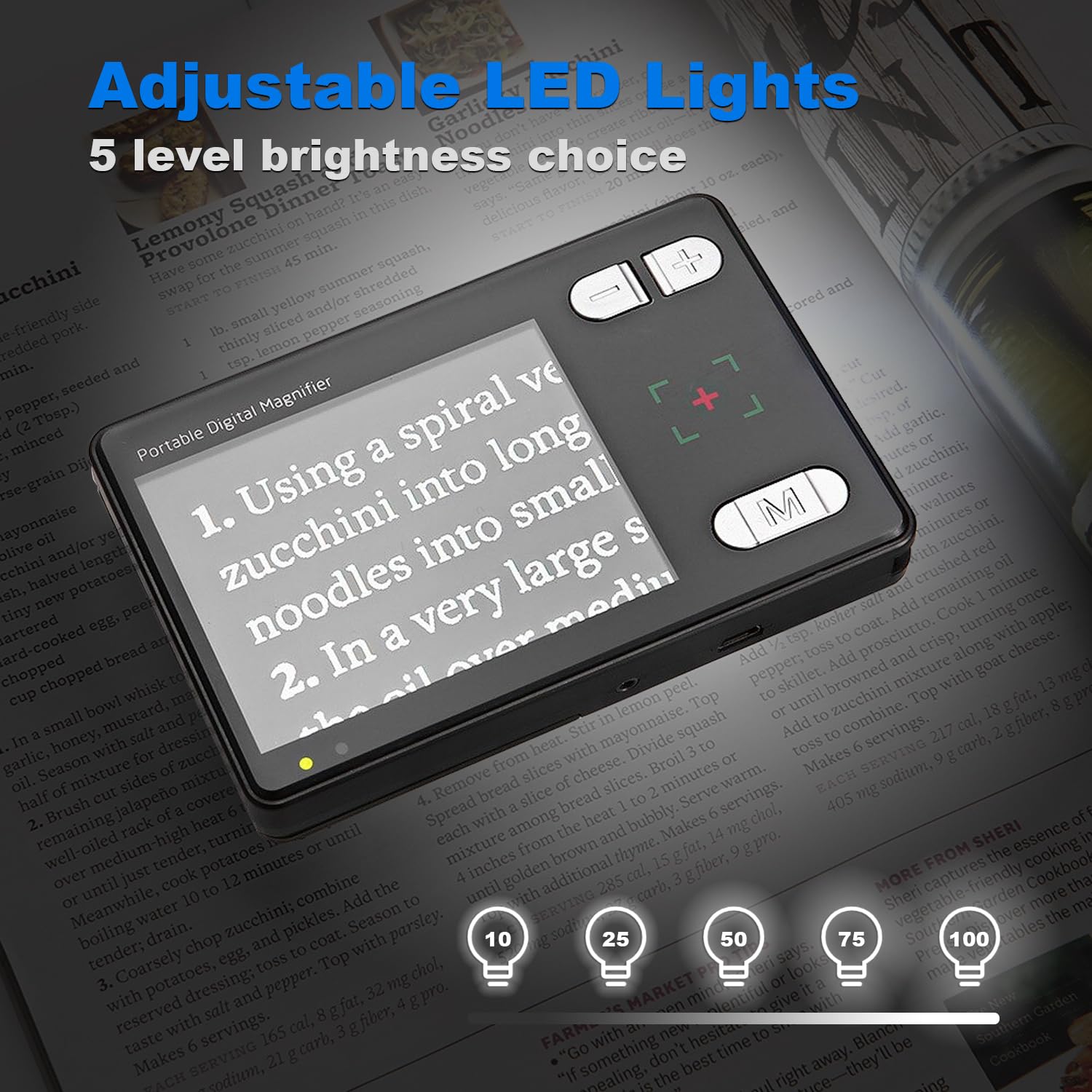 Lente d'ingrandimento digitale da 3,5", zoom 2X-32X, portatile, con schermo LCD, per ipovedenti, ipovisione, daltonismo, ambliopia