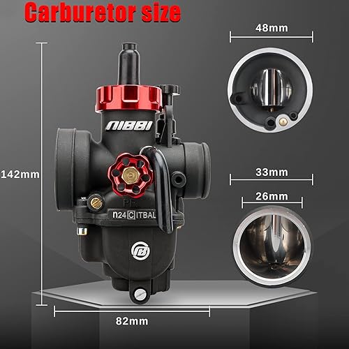 Vista 16 de NIBBI Carburador PE30 con kit de filtros de aire de 1.890 in, rendimiento mejorado de motocross, compatible con motocicletas Apollo, TaoTao, Lifan