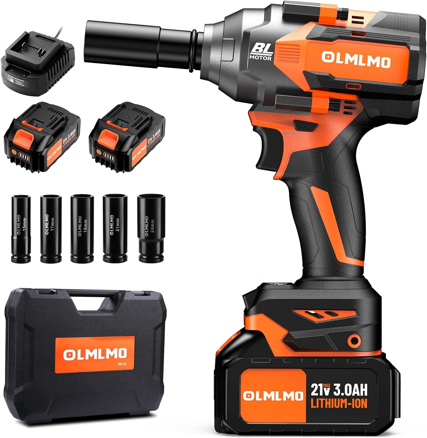 olmlmo Cordless Impact Wrench High Torque 1/2In 700Ftlbs（950N.m