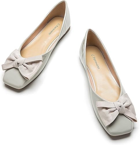 C.Paravano Women's Ballet Flat Square Toe Flats Flats Shoes for Women Slip On Shoes Womens Dress Shoes