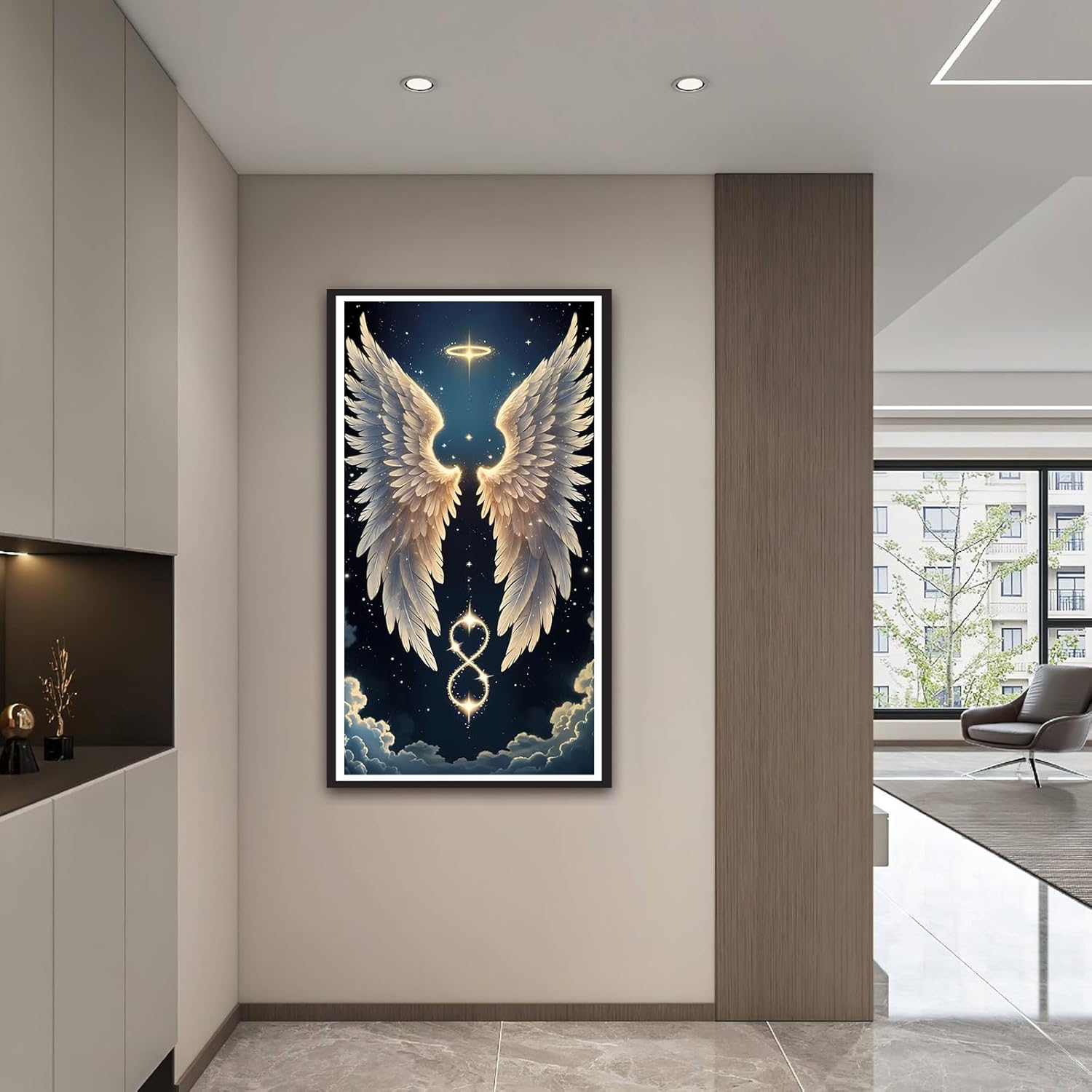 ARTGOTO Extra Large Diamond Art Painting Kits for Adults,23.6x41.3 inches/60x105 cm Angel Wings A DIY Full Round Drill Diamond Dots,Extra Large Size for Home Wall Decor Gifts