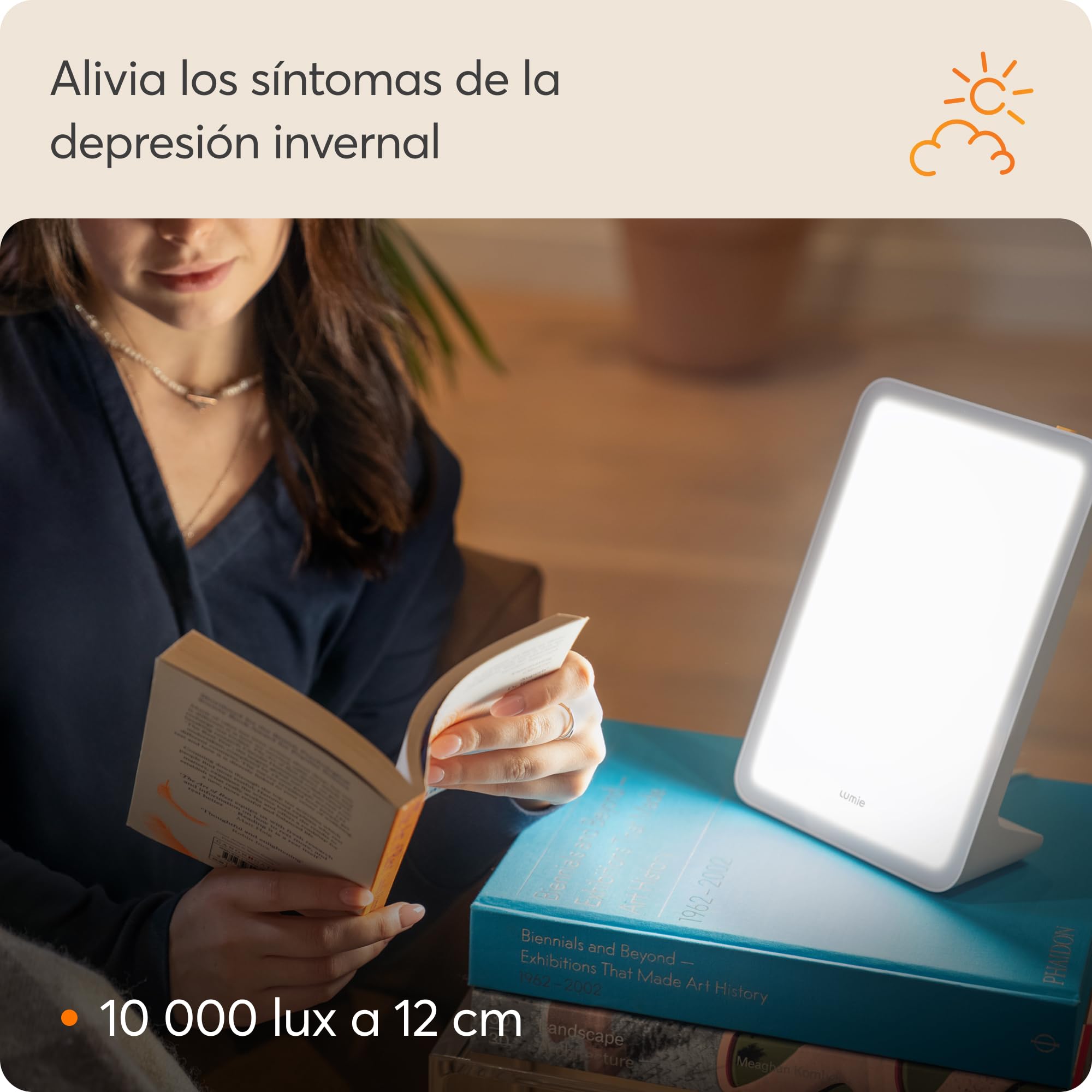 Lumie Mini Lámpara de terapia de luz brillante compacta para mejorar el estado de ánimo, la energía y la lucidez, 10000 Lux
