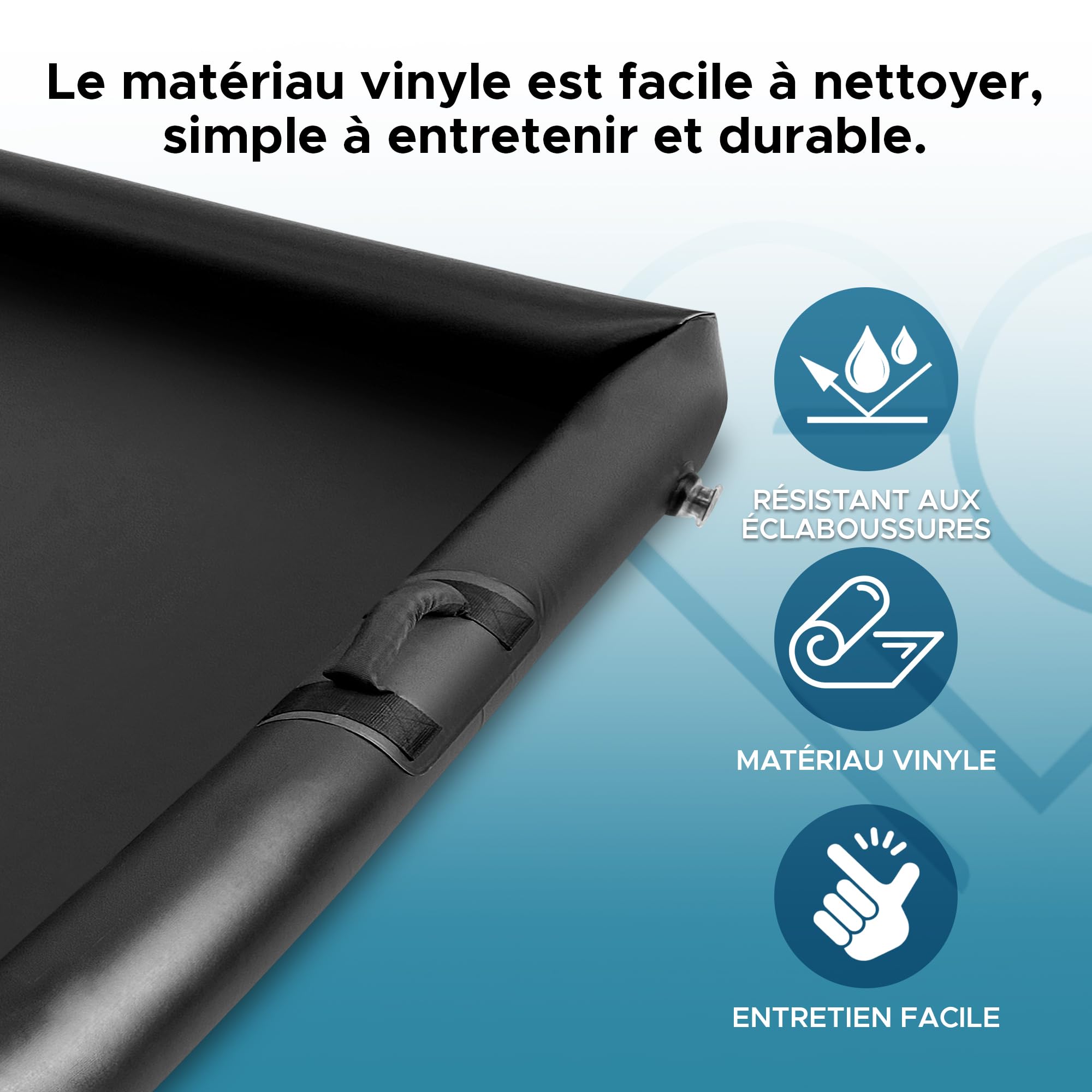 Matelas Gonflable Massage Nuru XXL – Noir Imperméable Et Ultra Résistant | 224 X 122 X 15 Cm – Idéal Pour Gel Nuru, Huiles Et Lubrifiants