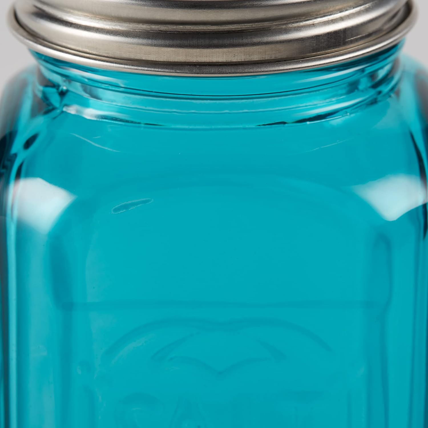 RSVP International Retro Glass Salt & Pepper Shaker | Stainless Steel Lids |, 8 oz, Turquoise: Home & Kitchen