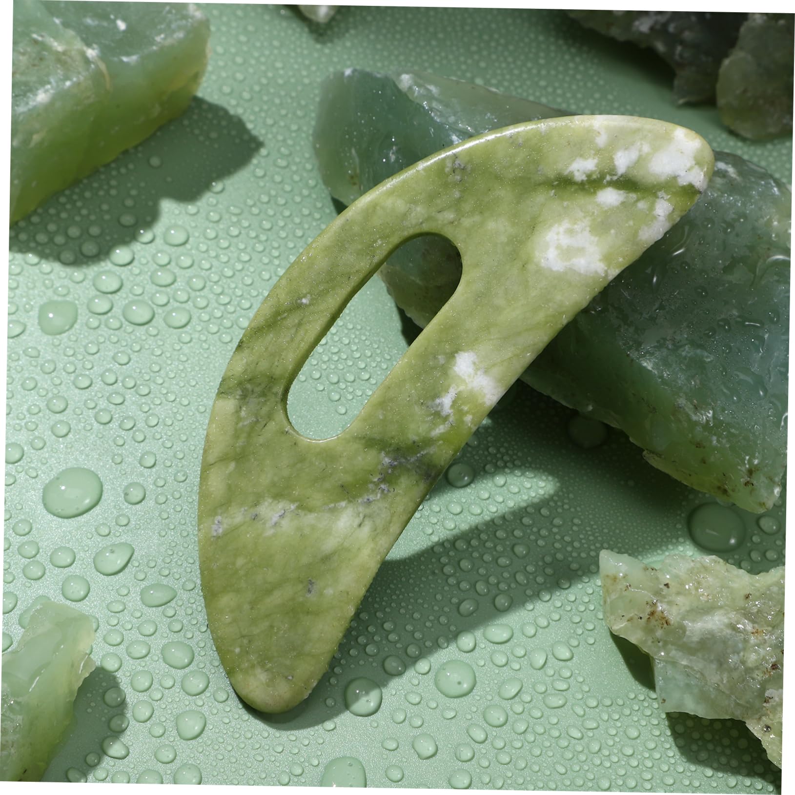 VALICLUD 10 Stück Green Scraping Board Roller Für Gesicht Gesichtsmassagegerät Kratzer Planke Hautpflege-tools Gesichts-augen-massage-tool Nacken Gua Sha Gesichtswerkzeug Gua Sha Jade Xiuyu
