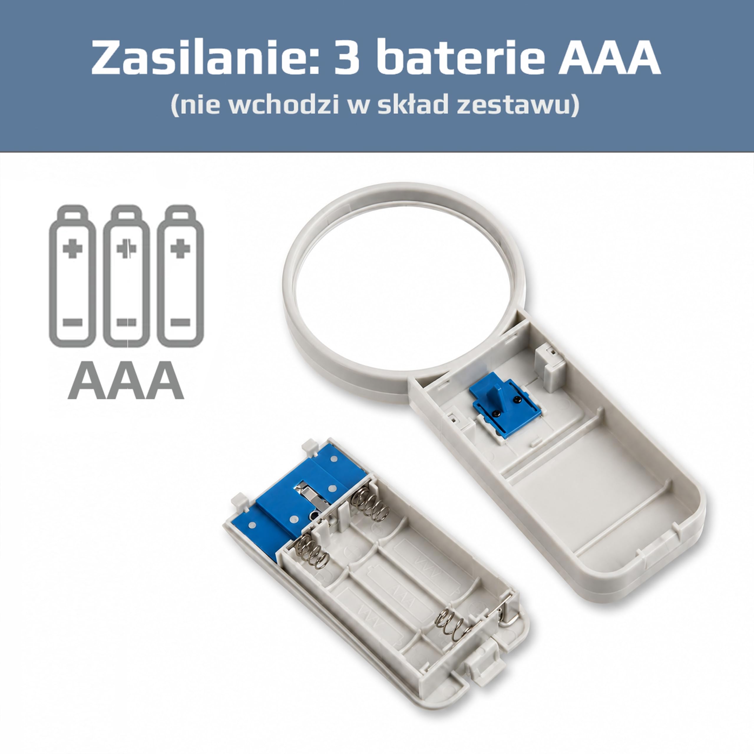 Carson Podświetlana dioda LED 5X ręczna lupa asferyczna 5 cm (SV-50), biała