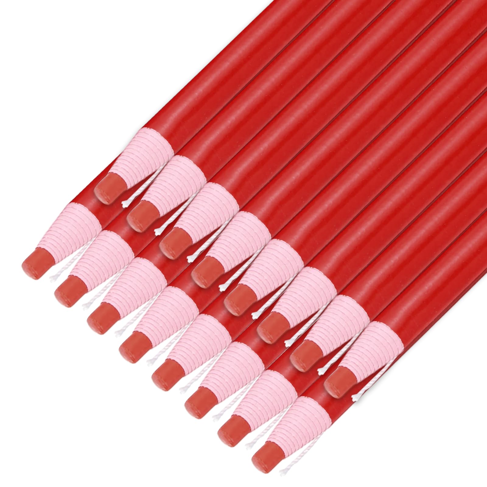 sourcing map 16PCS Peel-Off Grease Pencils, Color China Markers for Glass Metal Plastic Paper, Non-Sharpening Wax Pencils for Coloring Drawing Marking, Red