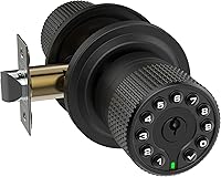 iULock IU-30 Keypad Smart Door Knob Lock - 50 User Codes, IP65 Waterproof, Auto Lock, Matte Black Fits 1-3/8" to 2-1/2" Doors