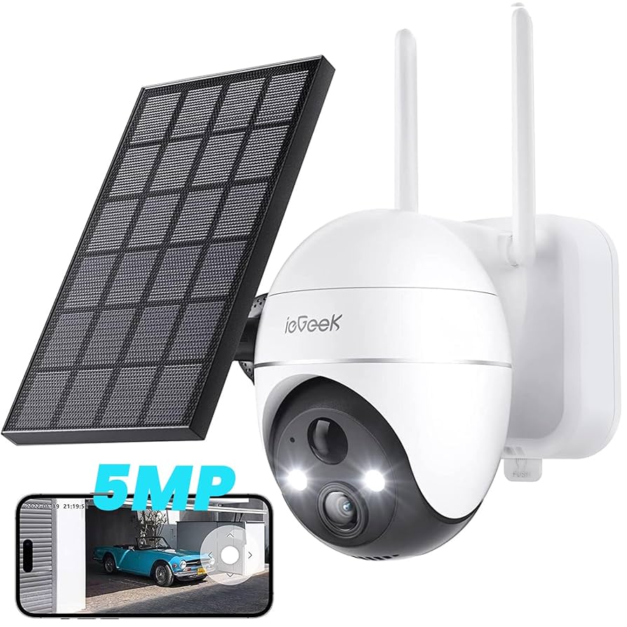 防犯カメラ ieGeeK 5MP PTZ Solar Security Camera ieGeek 5MP Security Cameras Wireless Outdoor, Solar Camera
