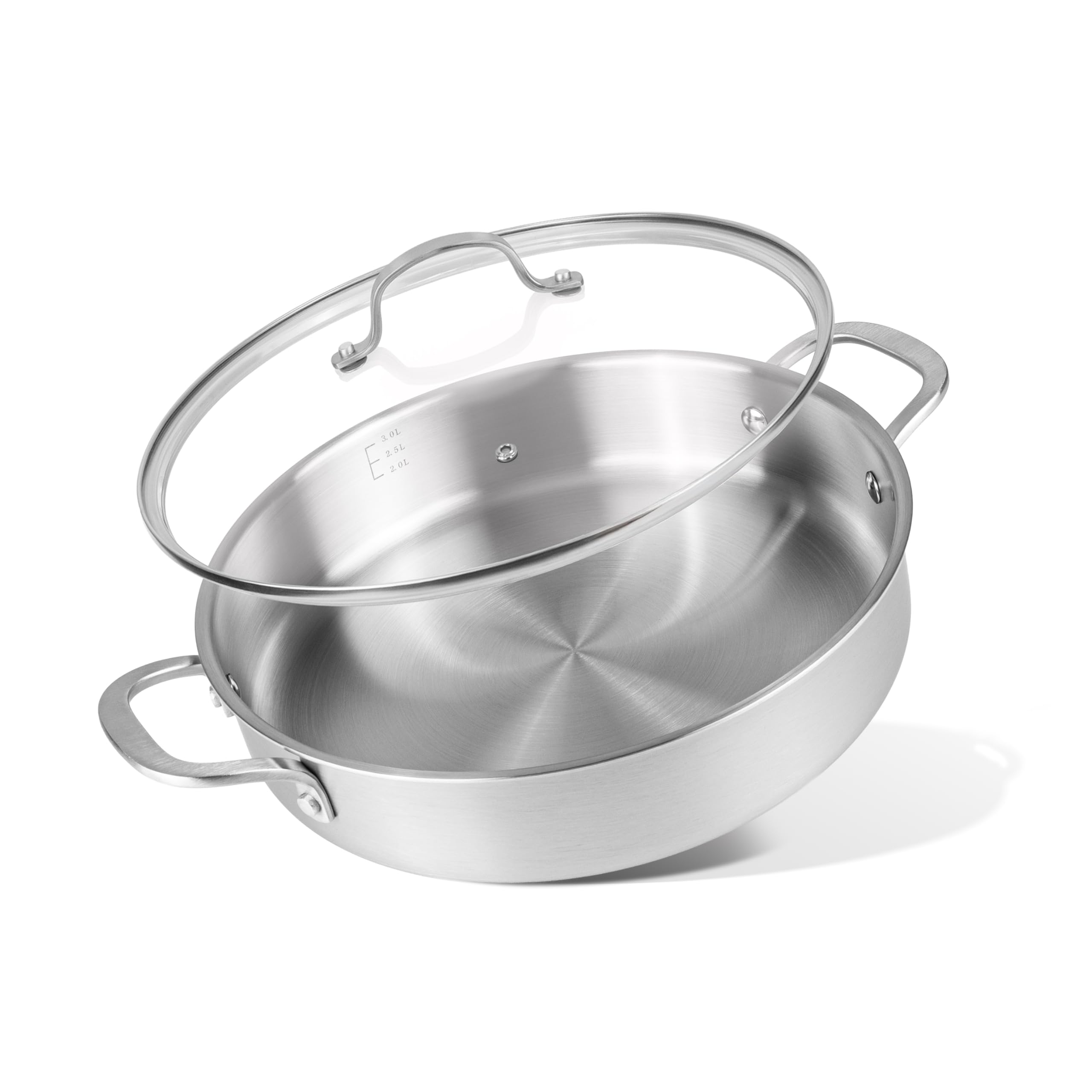 nuovva Stainless Steel Frying Pan Set – 2pcs Induction Hob Pan Set – Naturally Non-Stick Tri-Ply Stainless Steel – 20cm & 28cm Cooking Pans — view 10