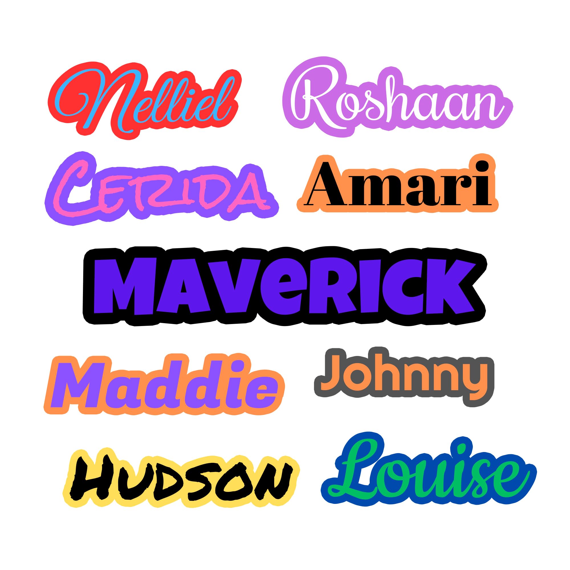 Custom Waterproof Name Stickers for Water Bottles, Personalized Daycare Name Tags, Name Labels for Cups, Food Containers, Lunch Boxes, Laptop and