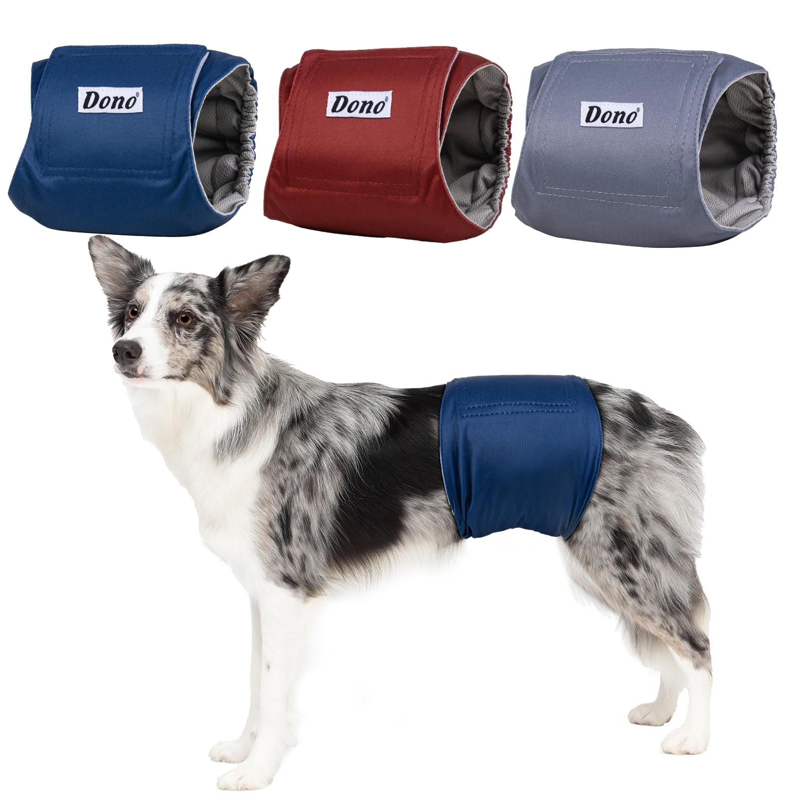 Dono Dog Belly Bands Male Reusable, 3 Pcs, Dog Nappies, Puppy Diapers, Male Wraps for Incontinence Puppy Training, Traveling