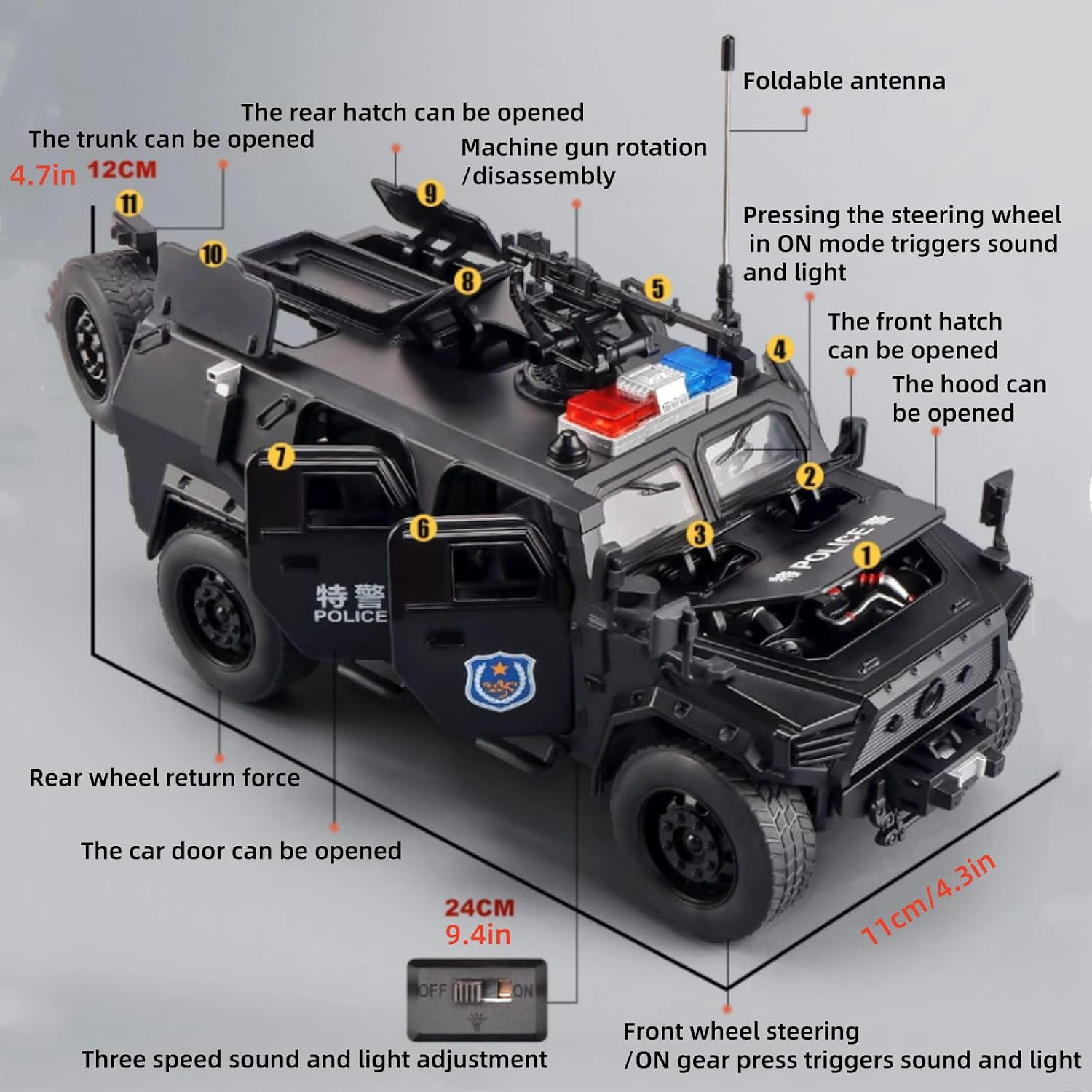 1:18 Alloy Chinese 3th Generation Off Road Vehicle Model Vehicle Armored Car Collection for Adult Collector
