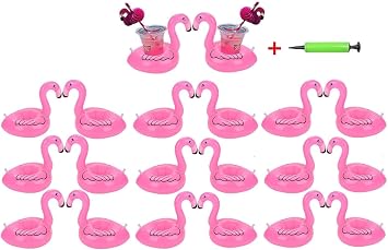 Flamingo Inflatable Drink Holder 21 Pack Drink Pool Floats Cup Holder Floats Inflatable Floating Coasters Float Coaster for Pool Party
