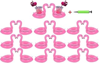 qinsou Flamingo Inflatable Drink Holder 21 Pack Drink Pool Floats Cup Holder Floats Inflatable Floating Coasters Float Coaster for Pool Party Water Fun