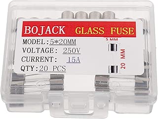 BOJACK 5x20mm 15A 15amp 250V 0.2x0.78 Inch F15AL250V Fast-Blow Glass Fuses(Pack of 20 Pcs) - coolthings.us