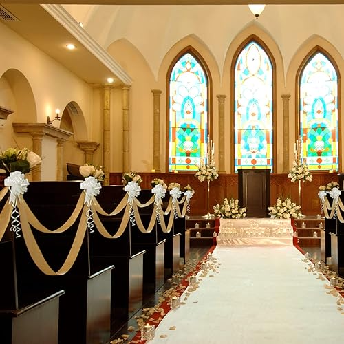 Miniatura 6 de GWHOLE 60 lazos de cinta blanca de 5 pulgadas para envolturas de regalo, decoración de boda