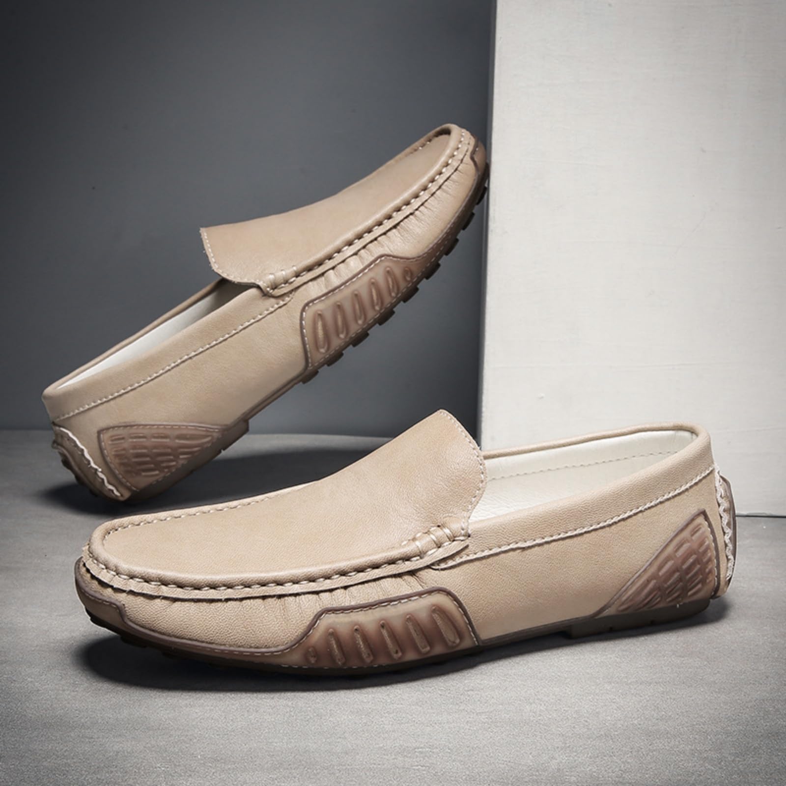 Hixingo Scarpe da Guida da Uomo in Pelle