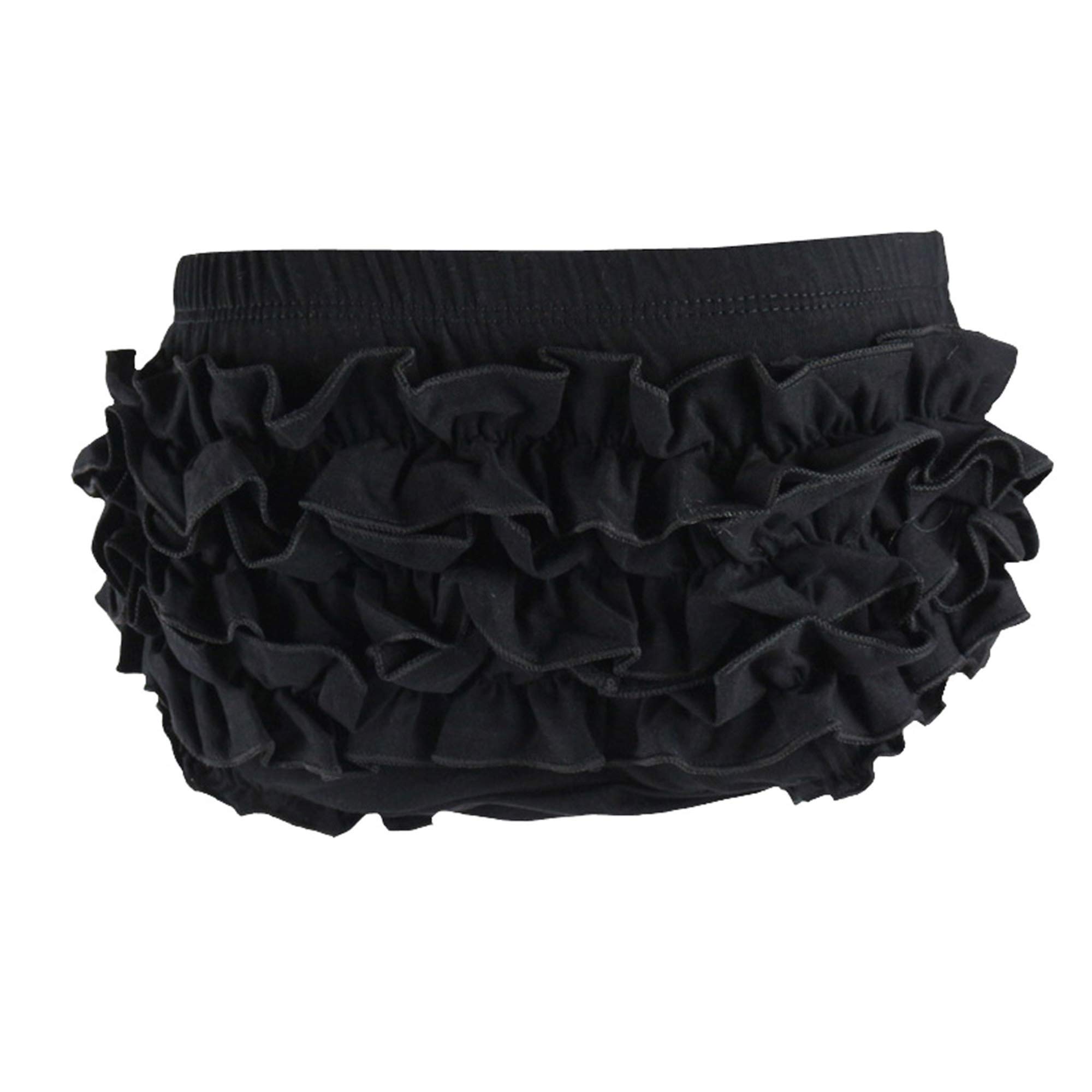VduanMo Basic Cotton Diaper Cover Baby Bloomers with Ruffle X-Large Black