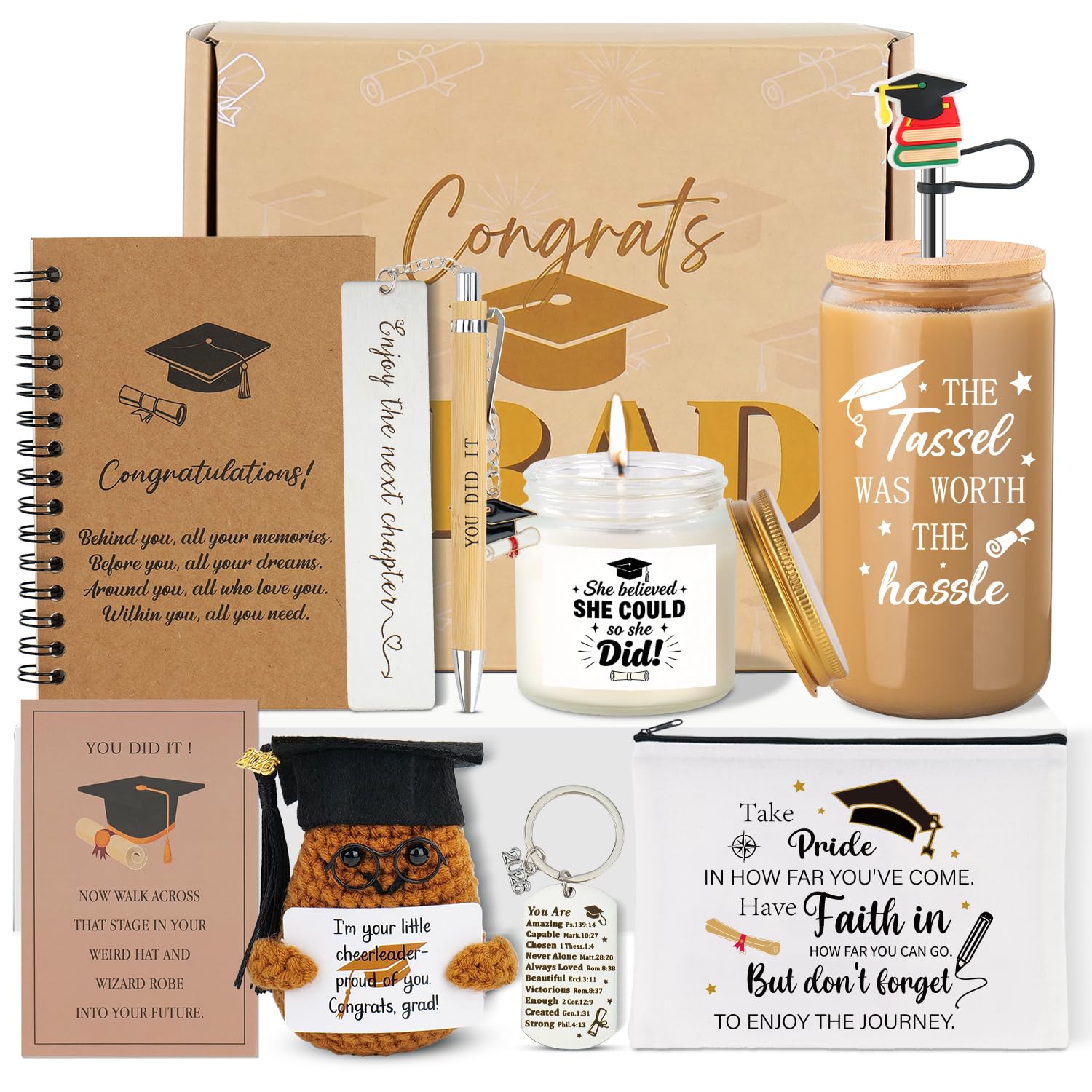 Panier cadeau de remise de diplôme 2026 : lot de 12 boîtes souvenirs pleines de fierté pour elle