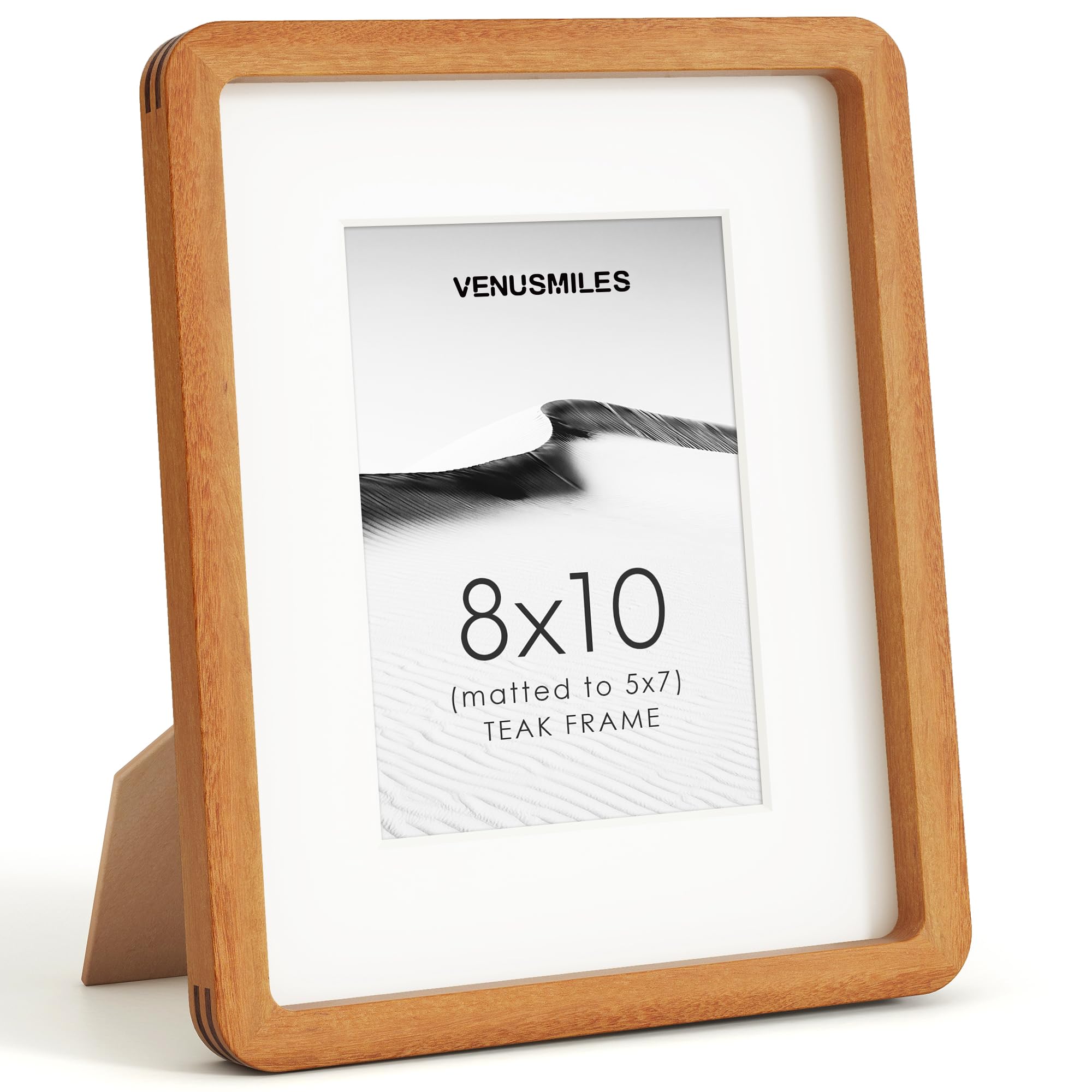 8x10 Picture Frame, USA-Sourced Natural Teak Wood Photo Collage Frame