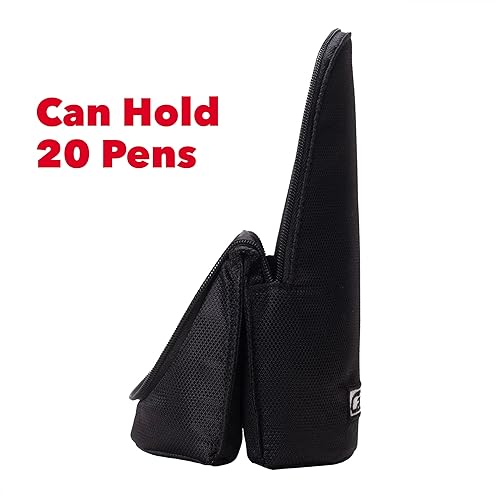 Miniatura 5 de Case-It - Bolsa magnética de pie, estuche para lápices de pie, bolsa para lápices de gran capacidad, soporte para teléfono con cremallera, soporte