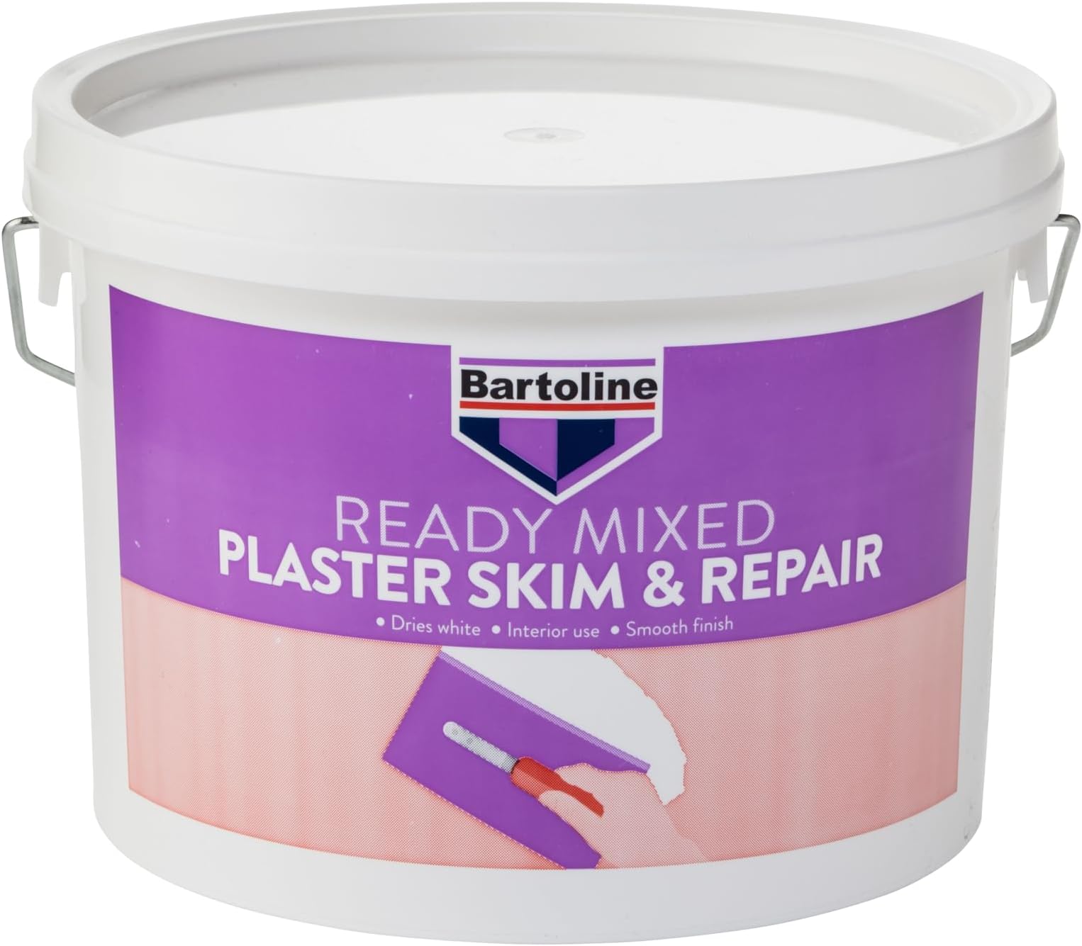 Bartoline Ready Mixed Plaster Skim and Repair 2.5 L, Easy Application Plaster for Wall and Ceiling Repairs