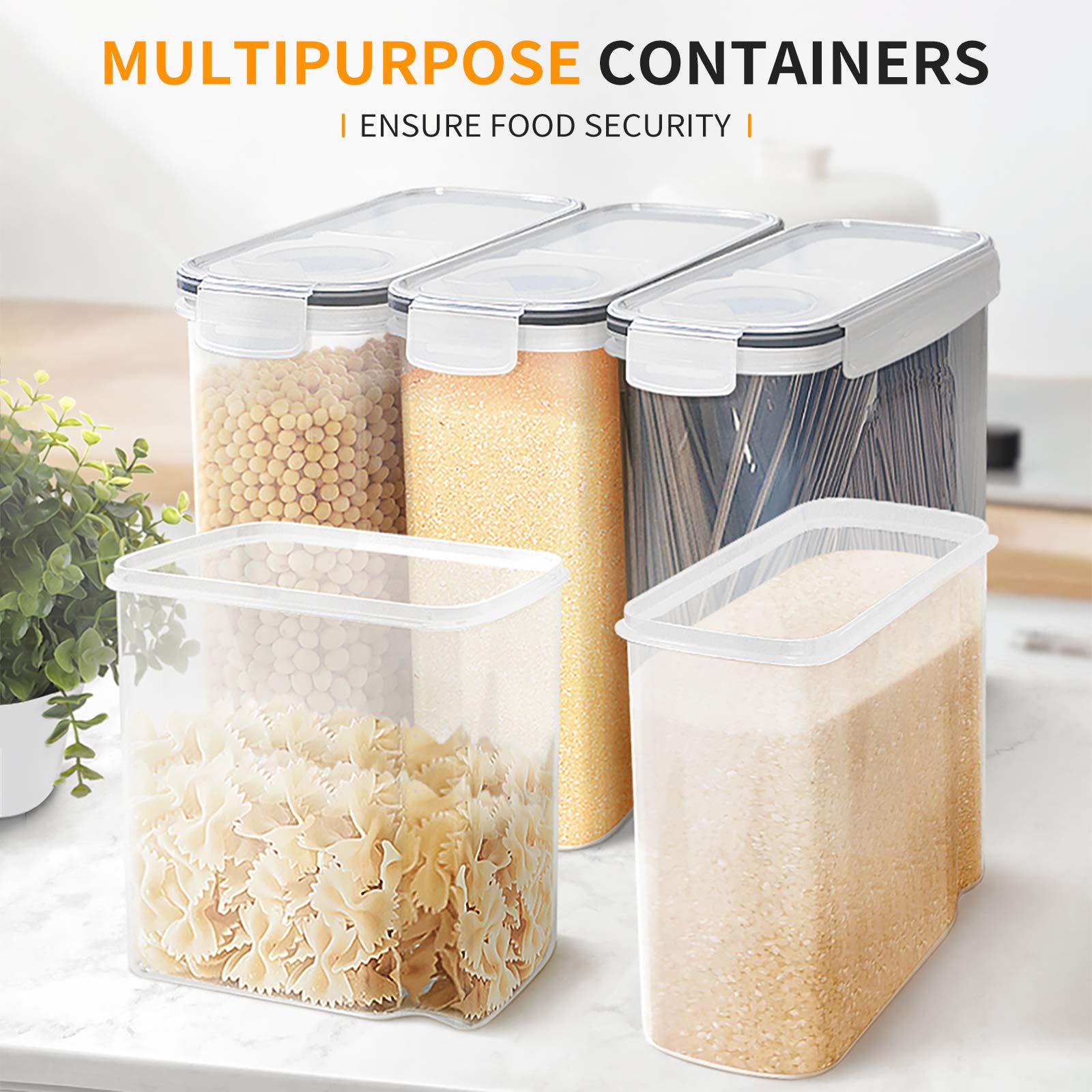 Kitsure Cereal Container with Easy Pouring Lids, Pantry Organization