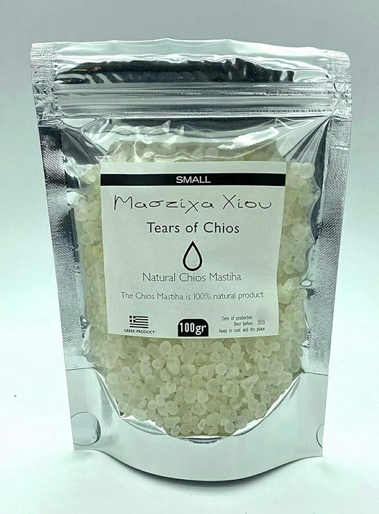 Chios Mastiha Pack 100gr 3.52 oz Small Tears Gum 100% Pure Mastic Gum From Mastic Growers Fresh
