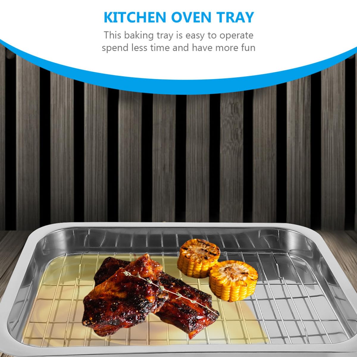 Artibetter Bandeja para Hornear Fácil de Limpiar y Mantener con Rejilla para Barbacoa de Acero Inoxidable Adecuado para y Snacks en Cocina
