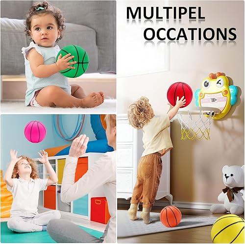 Miniatura 41 de Juego de 40 mini pelotas de baloncesto inflables de 6 pulgadas, juego de baloncesto pequeño de PVC para colocar sobre la puerta, juegos de aro