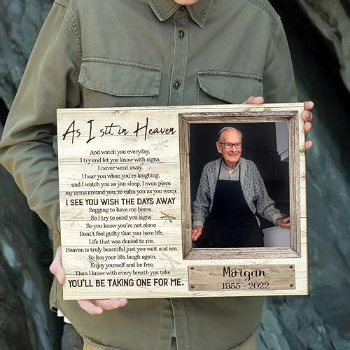 Miniatura 5 de Benicee Shop Regalo conmemorativo personalizado por la pérdida de un ser querido, lienzo con imagen, en memoria, un regalo, regalos para padre,