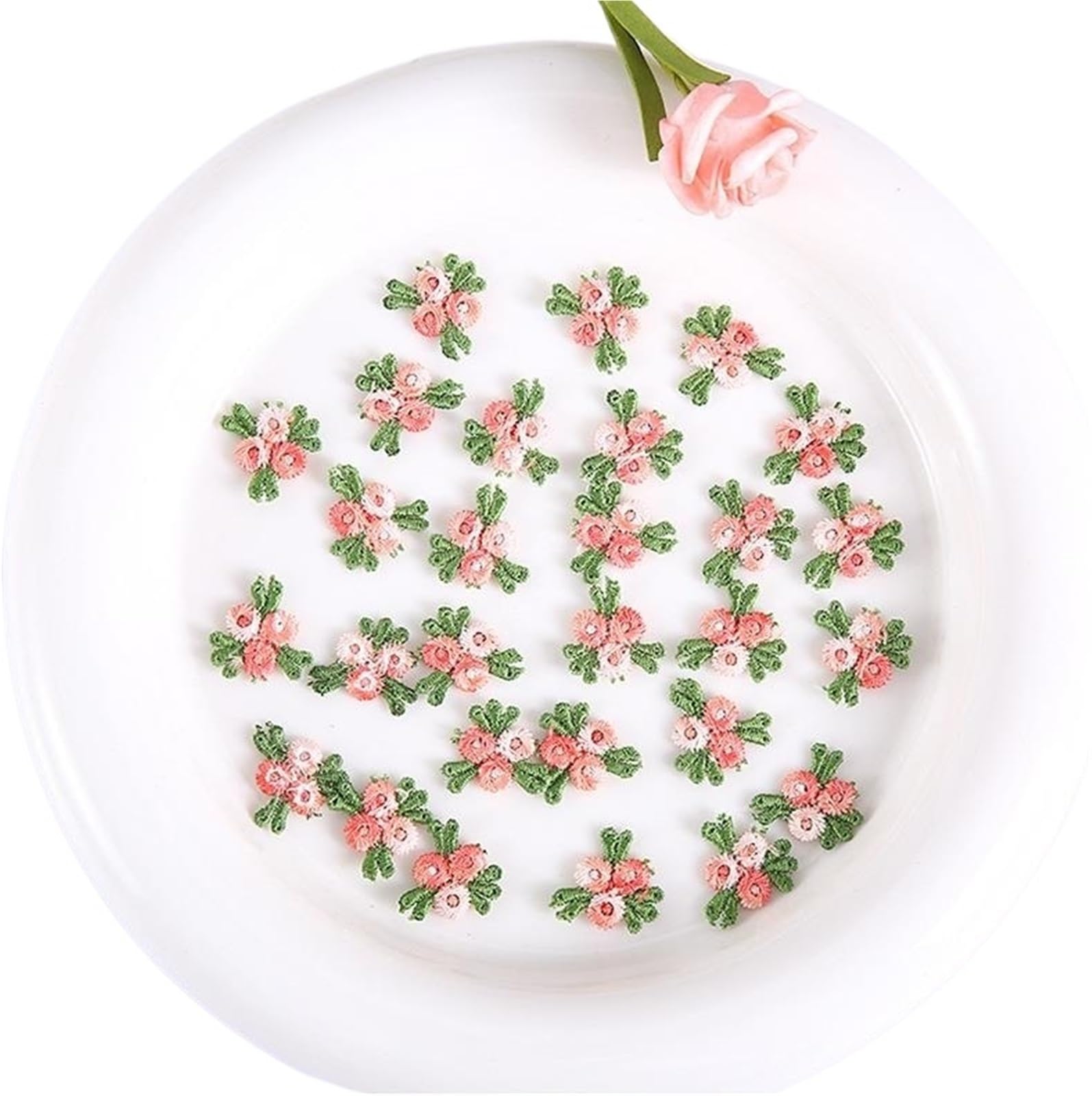 Wtaxbh Color 10 Iron On Patches 300 Pieces Of Multi-Color Embroidery Flower Patches Sewing Supplies Diy Clothing Accessories Repair 2Cm Wide(Color 10)