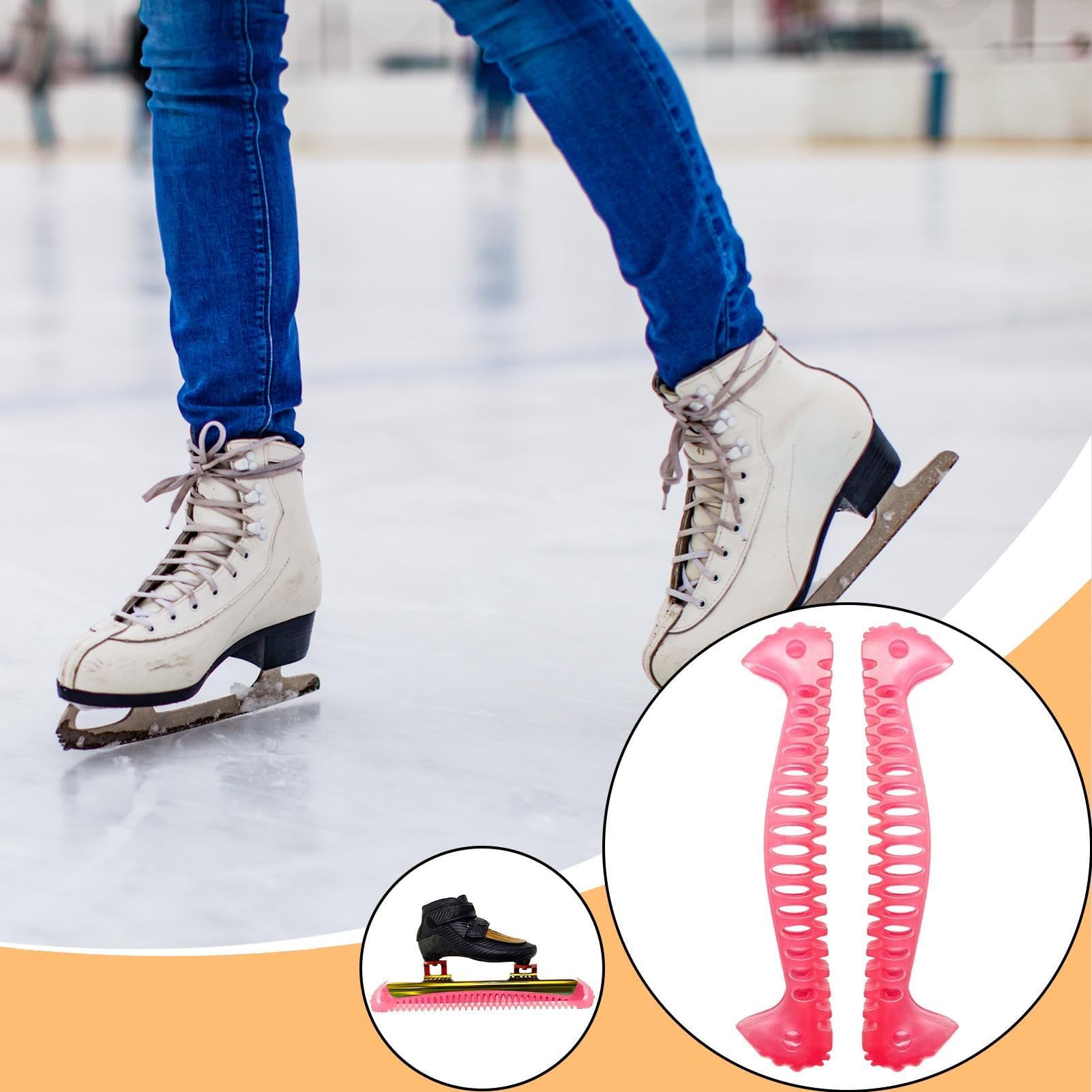 1 paire de protège-patins pour patinage artistique et hockey, protection élastique portable pour enfants et adultes, légers pour l'entraînement de neige et d'hiver, activités intérieures et