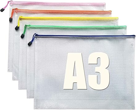 Mesh Kunsttasche 43,5x33,3cm - Durchsichtige Projekt Tasche Mit Reißverschluss