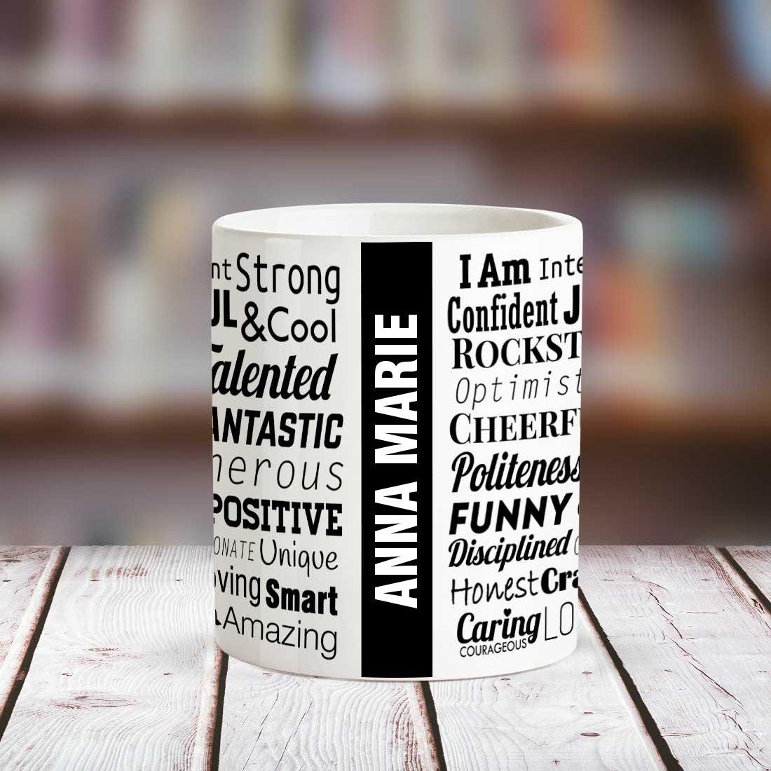 Huppme Anna Marie Good Personality White Ceramic Coffee Name Mug