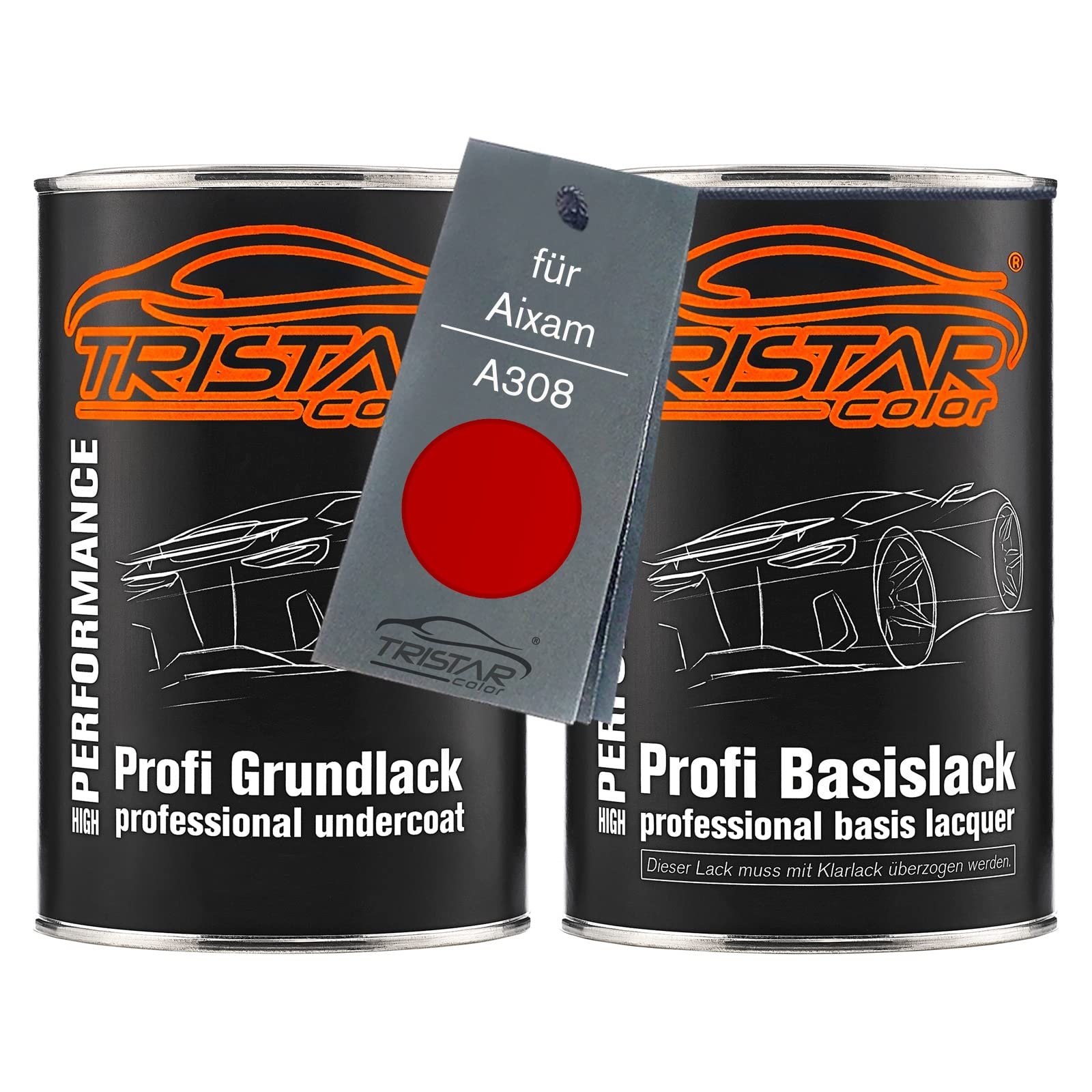 TRISTARcolor Vernice per auto Barattoli per Aixam A308 Rouge Candy Na. 2,0L | Rouge Nacre / Rouge Candy Nacre, Kit vernice di fondo + base, pronto all'uso