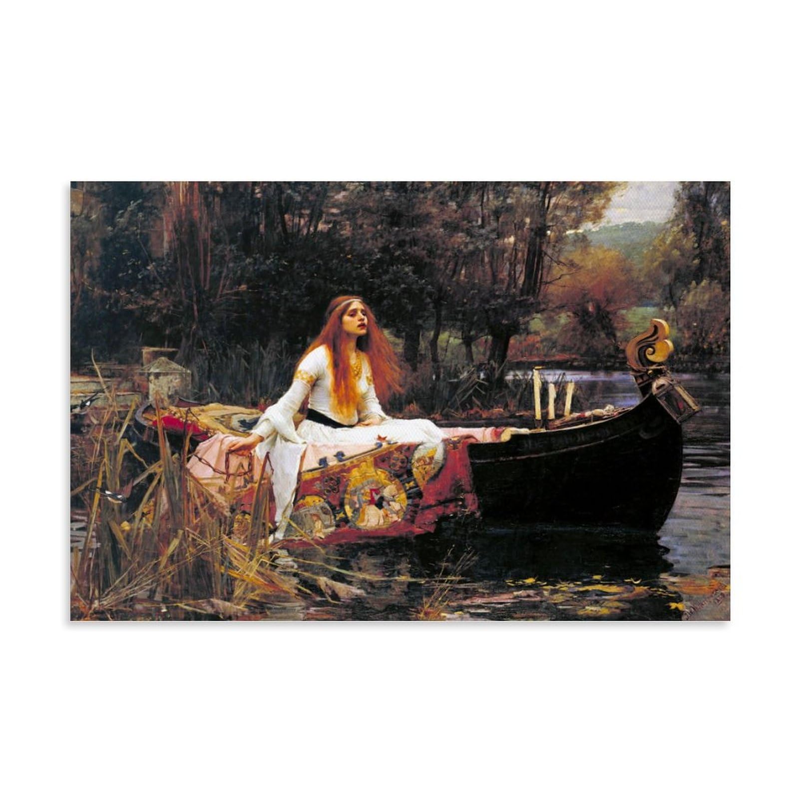 GAJUST The Lady Of Shalott Poster The Lady of Shalott Painted by John William Waterhouse in 1888., Canvas Print Art Poster; Unframe; 24x36inch(60x90cm)