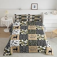 Vista 72 de Juego de edredón Deer Bear para niños tamaño completo, juego de ropa de cama rústica de aventura de caza para decoración de habitación de niños