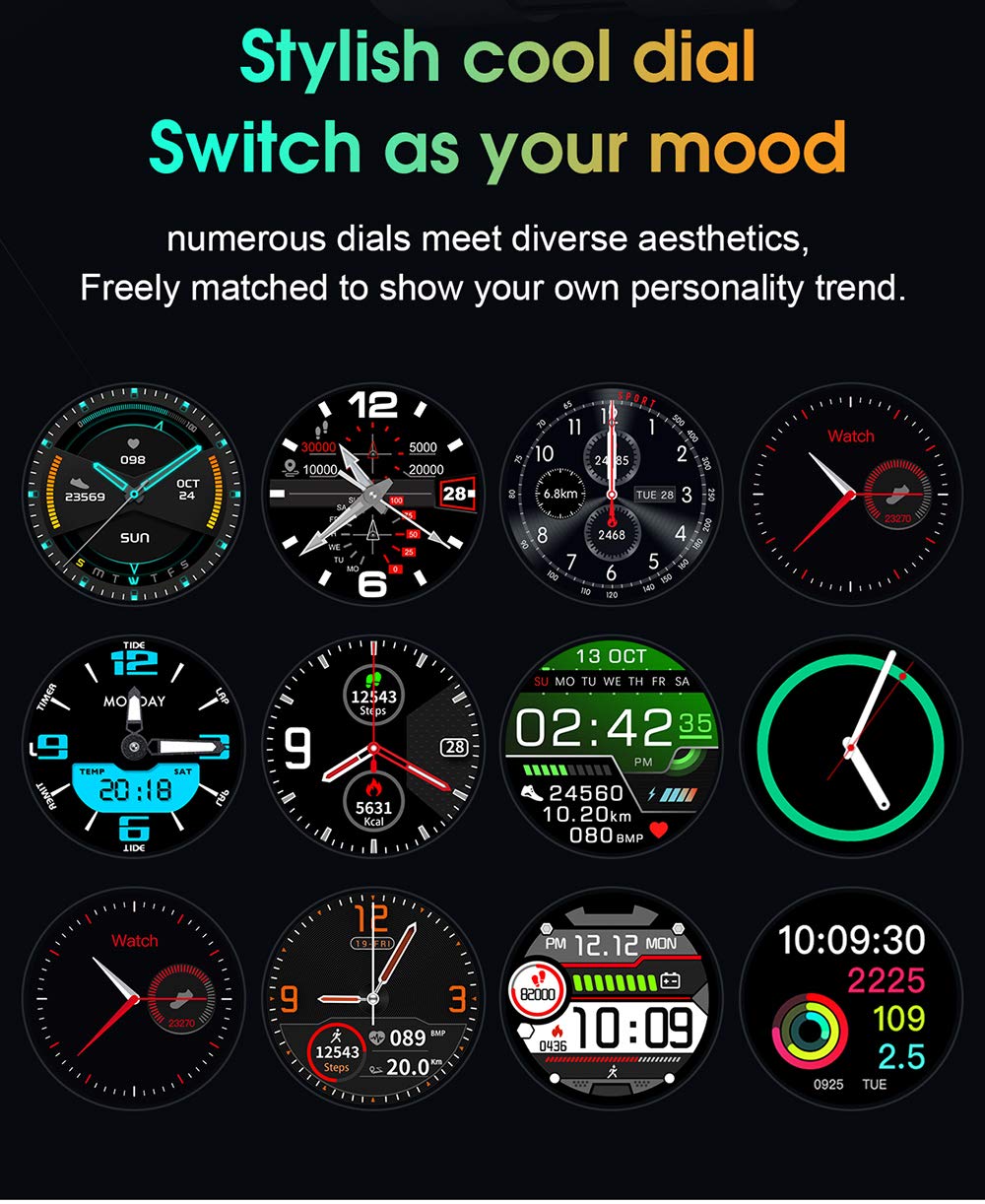 jpantech Smartwatch for men,Fitness Trackers With Receive/Make Call,46mm |  ECG monitoring tracker heart rate monitor pedometer blood pressure  measurement - Buy Online - 210739900