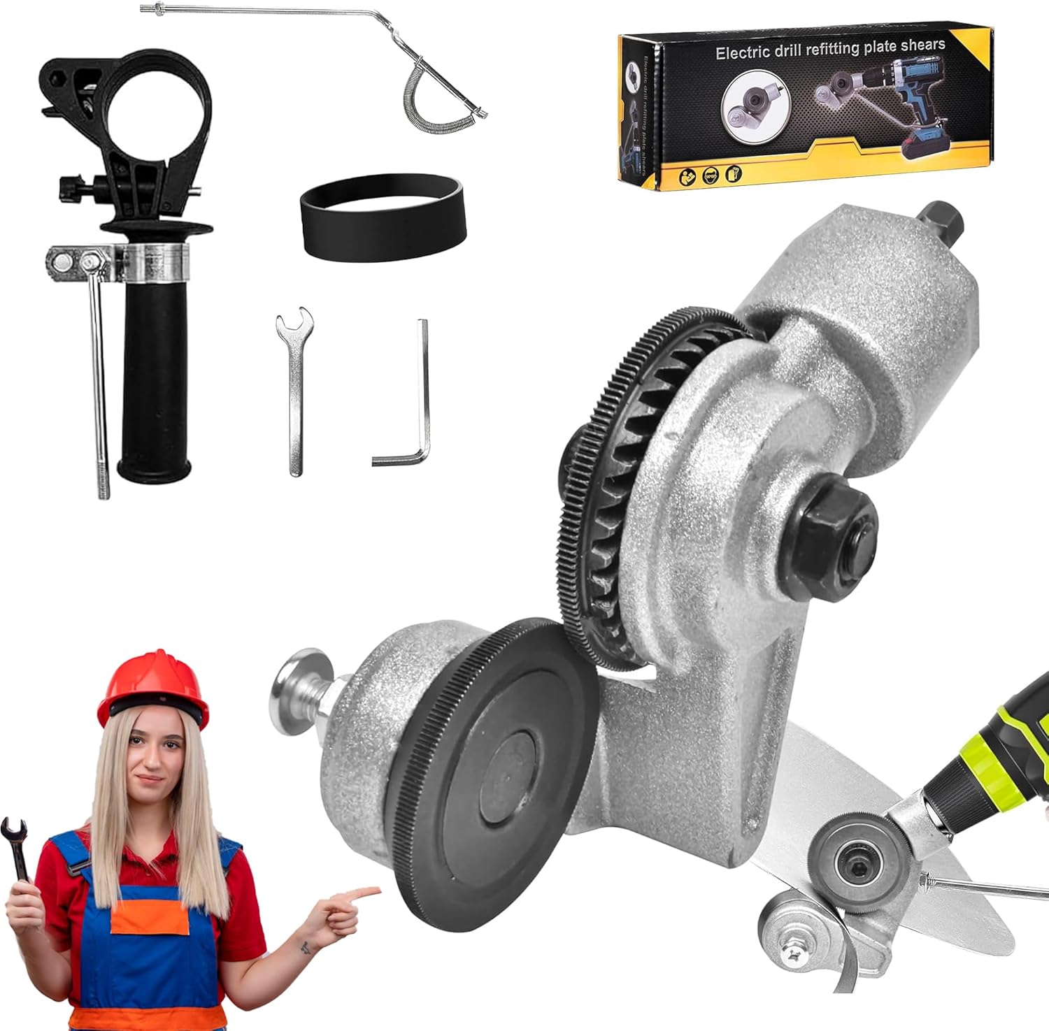 Sheet Metal Cutter, Electric Drill Plate Cutter for Precise Cutting of Aluminum, Steel, Copper, and Iron, Drill Cut Pro Metal Cutting Adapter for Heavy Duty Projects and Thin Metal Plates