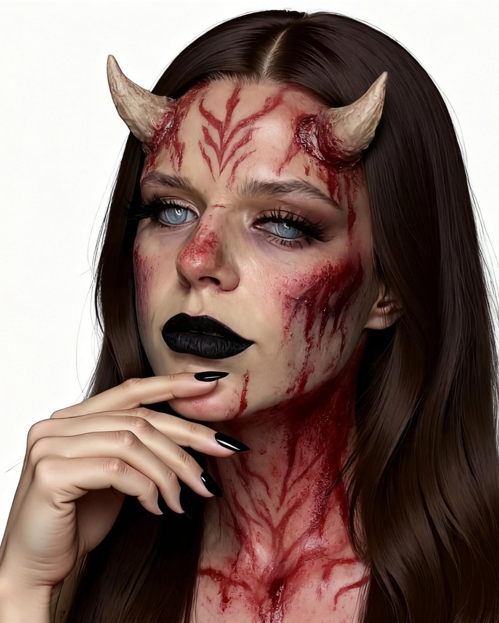 Libima Halloween Prosthetics Devil Horns Men Women with Face Paint and Makeup Adhesive Glue Halloween Demon Horns Cosplay Costume Goat Horns Cosplay